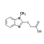 structure of CAS# 159222-24-9, [(1-Methyl-1H-Benzimidazol-2-Yl)Sulfanyl]Acetic Acid;(1-Methyl-1 H -benzoimidazol-2-ylsulfanyl)-acetic;(1-Methyl-1 H -benzoimidazol-2-ylsulfanyl)-aceticacid;(1-Methyl-1H-benzoimidazol-2-ylsulfanyl)-acetic acid