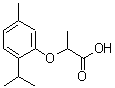 structure of CAS# 159302-03-1, 2-(2-Isopropyl-5-Methylphenoxy)Propanoic Acid;2-[5-methyl-2-(methylethyl)phenoxy]propanoic acid;2-[5-methyl-2-(propan-2-yl)phenoxy]propanoic acid;MFCD03422230