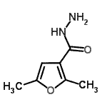 structure of CAS# 159881-93-3, 2,5-Dimethyl-3-Furohydrazide;2,5-dimethylfuran-3-carbohydrazide;MFCD02271424;ZINC03242744