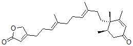 CAS#: 159934-16-4， 4-[(3E,7E)-4,8-Dimethyl-10-[(1R,6R)-1,2,6-Trimethyl-4-Oxo-1-Cyclohex-2-Enyl]Deca-3,7-Dienyl]-5H-Furan-2-One
