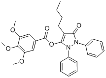 CAS#: 16006-74-9， 4-Butyl-2,5-Dihydro-5-Oxo-1,2-Diphenyl-1H-Pyrazol-3-Yl 3,4,5-Trimethoxybenzoate