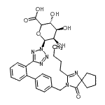 CAS#: 160205-58-3， 2-Butyl-3-[(2'-{2-[(5xi)-beta-L-lyxo-hexopyranuronosyl]-2H-tetrazol-5-yl}-4-biphenylyl)methyl]-4-oxo-1,3-diazaspiro[4.4]non-1-ene
