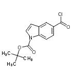 structure of CAS# 161397-68-8, 2-Methyl-2-Propanyl 5-(Chlorocarbonyl)-1H-Indole-1-Carboxylate;1-Boc-1H-indole-5-carbonyl chloride;1-Boc-Indole-5-carbonyl chloride;1H-Indole<wbr>-1-carbox<wbr>ylic acid<wbr>, 5-(chlo<wbr>rocarbony<wbr>l)-, 1,1-<wbr>dimethyle<wbr>thyl ester