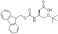 结构式 CAS# 161529-14-2, (3S)-3-{[(9H-芴-9-基甲氧基)羰基]氨基}-4-[(2-甲基-2-丙基)氧基]丁酸