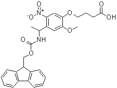 CAS#: 162827-98-7， 4-[4-(1-{[(9H-Fluoren-9-Ylmethoxy)Carbonyl]Amino}Ethyl)-2-Methoxy-5-Nitrophenoxy]Butanoic Acid