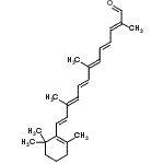 结构式 CAS# 1638-05-7, (2E,4E,6E,8E,10E,12E)-2,7,11-三甲基-13-(2,6,6-三甲基-1-环己烯-1-基)-2,4,6,8,10,12-十三六烯醛