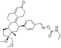 CAS#: 163883-88-3， [[4-[(8S,11R,13S,14S,17S)-17-Methoxy-17-(Methoxymethyl)-13-Methyl-3-Oxo-1,2,6,7,8,11,12,14,15,16-Decahydrocyclopenta[a]Phenanthren-11-Yl]Phenyl]Methylideneamino] N-Ethylcarbamate