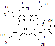 CAS#: 163894-03-9， 3,3',3'',3'''-[3,8,13-Tris(Carboxymethyl)-17-Methyl-2,7,12,18-Porphyrintetrayl]Tetrapropanoic Acid