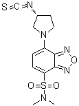 structure of CAS# 163927-31-9, 7-[(3R)-3-Isothiocyanato-1-Pyrrolidinyl]-N,N-Dimethyl-2,1,3-Benzoxadiazole-4-Sulfonamide;(R)-(−)-1<wbr>-[7-(Dime<wbr>thylamino<wbr>sulfonyl)<wbr>benzofura<wbr>zan-4-yl]<wbr>pyrrolidi<wbr>n-3-yl is<wbr>othiocyan<wbr>ate;(R)-(-)-D<wbr>BD-Py-NCS<wbr> [=(R)-(-<wbr>)-4-(N,N-<wbr>Dimethyla<wbr>minosulfo<wbr>nyl)-7-(3<wbr>-isothioc<wbr>yanatopyr<wbr>rolidin-1<wbr>-yl)-2,1,<wbr>3-benzoxa<wbr>diazole] <wbr>[for HPLC<wbr> Labeling];60252_FLUKA