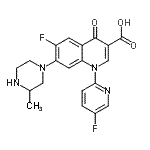 CAS 登录号：164151-00-2， 6-氟-1-(5-氟-2-吡啶基)-7-(3-甲基-1-哌嗪基)-4-氧代-1,4-二氢-3-喹啉羧酸