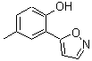 structure of CAS# 164171-56-6, 4-Methyl-2-(1,2-Oxazol-5-Yl)Phenol;2-(5-Isoxazolyl)-4-Methylphenol;2-isoxazol-5-yl-4-methylphenol;5-(2-Hydroxy-5-methylphenyl)isoxazole
