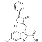 CAS#: 166974-22-7， 4,6-Dichloro-3-[(E)-(2-Oxo-1-Phenyl-3-Pyrrolidinylidene)Methyl]-1H-Indole-2-Carboxylic Acid