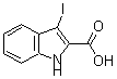结构式 CAS# 167631-58-5, 3-碘-1H-吲哚-2-羧酸