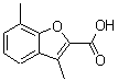 structure of CAS# 16817-24-6, 3,7-Dimethyl-1-Benzofuran-2-Carboxylic Acid;3,7-dimethylbenzo[b]furan-2-carboxylic acid;3,7-dimethylbenzofuran-2-carboxylic acid;3,7-Dimethyl-benzofuran-2-carboxylic acid