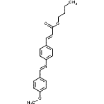 structure of CAS# 16833-17-3, Butyl (2E)-3-{4-[(E)-(4-Methoxybenzylidene)Amino]Phenyl}Acrylate;butyl (2E<wbr>)-3-(4-((<wbr>(1E)-(4-m<wbr>ethoxyphe<wbr>nyl)methy<wbr>lidene)am<wbr>ino)pheny<wbr>l)prop-2-<wbr>enoate;Butyl 4-[(4-Methoxybenzylidene)amino]cinnamate;ZINC02169650