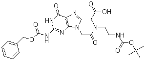 CAS 登录号：169287-77-8， N-[2-[1,6-二氢-6-氧代-2-[[(苯基甲氧基)羰基]氨基]-9H-嘌呤-9-基]乙酰基]-N-[2-[[(1,1-二甲基乙氧基)羰基]氨基]乙基]-甘氨酸