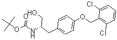 structure of CAS# 169393-62-8, [(1S)-2-[4-[(2,6-Dichlorophenyl)Methoxy]Phenyl]-1-(Hydroxymethyl)Ethyl]-Carbamic Acid 1,1-Dimethylethyl Ester;N-Tert-Butoxycarbonyl-(S)-2-Amino-3-[4-(Phenylmethoxy)-Phenyl]-1-Propanol;BOC-(S)-2-AMINO-3-[4-(2,6(DICHLOROPHENYL)METHOXY)PHENYL]-1-PROPANOL;N-T-BUTOXYCARBONYL-O-(2,6-DICHLOROBENZYL)-L-TYROSINOL