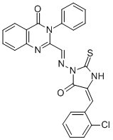 CAS#: 169471-14-1， 2-[(E)-[(4E)-4-[(2-Chlorophenyl)Methylidene]-5-Oxo-2-Sulfanylideneimidazolidin-1-Yl]Iminomethyl]-3-Phenylquinazolin-4-One
