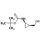structure of CAS# 170299-61-3, 2-Methyl-2-Propanyl [(1R,2S)-2-(Hydroxymethyl)Cyclopropyl]Carbamate;MFCD03844611;tert-butyl ((1R,2S)-2-(hydroxymethyl)cyclopropyl)carbamate;tert-Butyl cis-(2-hydroxymethyl)cyclopropylcarbamate