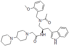 CAS#: 170566-84-4， N-[(2R)-1-[Acetyl-[(2-Methoxyphenyl)Methyl]Amino]-3-(1H-Indol-3-Yl)Propan-2-Yl]-2-(4-Piperidin-1-Ylpiperidin-1-Yl)Acetamide