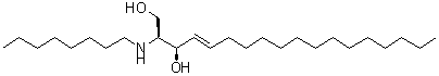 structure of CAS# 170926-06-4, (2S,3R,4E)-2-(Octylamino)-4-Octadecene-1,3-Diol;C-8 Ceramine;C8 Ceramine, D-erythro;MS/MS-1107394