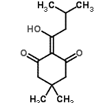 结构式 CAS# 172611-72-2, 2-(1-羟基-3-甲基丁亚基)-5,5-二甲基-1,3-环己烷二酮