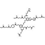 结构式 CAS# 172890-84-5, 乙酰氧基甲基2-(5-{2-[5-(3-{4-[2-(乙酰氧基甲氧基)-2-氧代乙基]-1-哌嗪基}-3-氧代丙基)-2-{二[2-(乙酰氧基甲氧基)-2-氧代乙基]氨基}苯氧基]乙氧基}-6-{二[2-(乙酰氧基甲氧基)-2-氧代乙基]氨基}-1-苯并O呋喃-2-基)-1,3-恶唑-5-羧酸酯