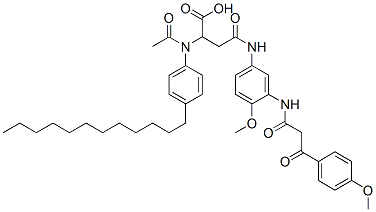 CAS#: 17304-65-3， 2-[Acetyl(4-Dodecylphenyl)Amino]-4-[[4-Methoxy-3-[[3-(4-Methoxyphenyl)-1,3-Dioxopropyl]Amino]Phenyl]Amino]-4-Oxobutyric Acid