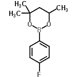 结构式 CAS# 173341-99-6, 2-(4-氟苯基)-4,4,6-三甲基-1,3,2-二氧硼杂环己烷