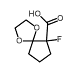 CAS#: 174460-68-5， 6-Fluoro-1,4-Dioxaspiro[4.4]Nonane-6-Carboxylic Acid