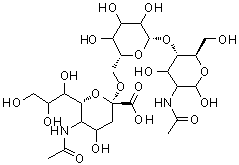 CAS#: 174757-71-2， (2R,6R)-5-Acetamido-3,5-dideoxy-6-(1,2,3-trihydroxypropyl)hex-2-ulopyranonosyl-(2->6)-beta-D-glycero-hexopyranosyl-(1->4)-2-acetamido-2-deoxy-D-erythro-hexopyranose
