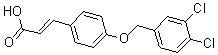 structure of CAS# 175136-15-9, 3-[4-[(3,4-Dichlorophenyl)Methoxy]Phenyl]-2-Propenoic Acid;3-(4-(3,4-DICHLOROBENZYLOXY)PHENYL)ACRYLIC ACID;4-(3,4-DICHLOROBENZYLOXY)CINNAMIC ACID