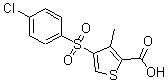 structure of CAS# 175137-65-2, 4-[(4-Chlorophenyl)Sulfonyl]-3-Methylthiophene-2-Carboxylic Acid;4-(4-CHLORO-BENZENESULFONYL)-3-METHYL-THIOPHENE-2-CARBOXYLIC ACID;4-[(4-Chlorophenyl)Sulphonyl]-3-Methylthiophene-2-Carboxylic Acid;W4-[(4-Chlorophenyl)Sulfonyl]-3-Methylthiophene-2-Carboxylic Acid