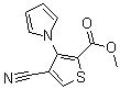 structure of CAS# 175201-81-7, 4-Cyano-3-(1H-Pyrrol-1-Yl)-2-Thiophenecarboxylic Acid Methyl Ester;METHYL 4-CYANO-3-(1H-PYRROL-1-YL)THIOPHENE-2-CARBOXYLATE;METHYL 4-CYANO-3-(N-PYRROLO)THIOPHENE-2-CARBOXYLATE
