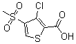 structure of CAS# 175201-86-2, 3-Chloro-4-(Methylsulfonyl)-2-Thiophenecarboxylic Acid;3-CHLORO-4-(METHYLSULPHONYL)THIOPHENE-2-CARBOXYLIC ACID;3-CHLORO-4-(METHYLSULFONYL)THIOPHENE-2-CARBOXYLIC ACID;3-Chloro-4-(Methylsulfonyl)Thiophene-2-Carboxylic