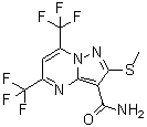 结构式 CAS# 175203-36-8, 2-(甲硫基)-5,7-二(三氟甲基)吡唑并[1,5-a]嘧啶-3-甲酰胺