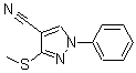 structure of CAS# 175203-46-0, 3-(Methylthio)-1-Phenyl-1H-Pyrazole-4-Carbonitrile;3-(METHYLTHIO)-1-PHENYL-1H-PYRAZOLE-4-CARBONITRILE;3-(Methylthio)-1H-Pyrazole-4-Carbonitrile;4-CYANO-3-(METHYLTHIO)-1-PHENYLPYRAZOLE