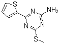 structure of CAS# 175204-61-2, 4-(Methylthio)-6-(2-Thienyl)-1,3,5-Triazin-2-Amine;2-AMINO-4-(METHYLTHIO)-6-(THIEN-2-YL)-1,3,5-TRIAZINE;4-(METHLYTHIO)-6-(2-THIENYL)-1,3,5-TRIAZIN-2-AMINE;4-(METHYLTHIO)-6-(2-THIENYL)-1,3,5-TRIAZIN-2-AMINE