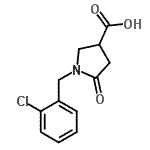 结构式 CAS# 175205-45-5, 1-(2-氯苄基)-5-氧代-3-吡咯烷羧酸