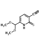 结构式 CAS# 175277-24-4, 6-(二甲氧基甲基)-2-硫代-1,2-二氢-3-吡啶甲腈