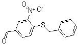 structure of CAS# 175278-44-1, 3-Nitro-4-[(Phenylmethyl)Thio]-Benzaldehyde;4-(BENZYLSULFANYL)-3-NITROBENZENECARBALDEHYDE;4-(BENZYLTHIO)-3-NITROBENZALDEHYDE