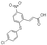 结构式 CAS# 175278-51-0, 3-[2-[(4-氯苯基)硫代]-5-硝基苯基]-2-丙烯酸