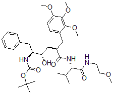 CAS#: 175385-62-3， Tert-Butyl N-[(2S,3S,5R)-3-Hydroxy-6-[[(2S)-1-(2-Methoxyethylamino)-3-Methyl-1-Oxobutan-2-Yl]Amino]-6-Oxo-1-Phenyl-5-[(2,3,4-Trimethoxyphenyl)Methyl]Hexan-2-Yl]Carbamate