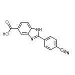 structure of CAS# 175401-95-3, 2-(4-Cyanophenyl)-1H-Benzimidazole-5-Carboxylic Acid;1H-BENZIMIDAZOLE-6-CARBOXYLICACID, 2-(4-CYANOPHENYL)-