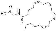 structure of CAS# 179113-91-8, N-[(5Z,8Z,11Z,14Z)-1-Oxo-5,8,11,14-Eicosatetraen-1-Yl]-Glycine;N-(1-OXO-5Z,8Z,11Z,14Z-EICOSATETRAENYL)GLYCINE;N-ARACHIDONOYL GLYCINE;N-ARACHIDONYL GLYCINE