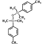 structure of CAS# 18055-70-4, 1,1,3,3-Tetramethyl-1,3-Bis(4-Methylphenyl)Disiloxane;1,1,3,3-Tetramethyl-1,3-bis(4-methylphenyl)disiloxane #;1,3-Bis(p-tolyl)-1,1,3,3-tetramethyl disiloxane;1,3-DI(P-TOLYL)-1,1,3,3-TETRAMETHYLDISILOXANE