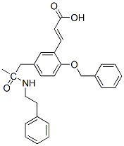 CAS 登录号：181268-76-8， (Z)-3-[3-[2-(甲基-(2-苯基乙基)氨基)-2-氧代乙基]-5-(苯基甲氧基)苯基]丁-2-烯酸