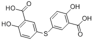 structure of CAS# 1820-99-1, 5,5'-Thiodisalicylic Acid;5-(3-Carboxy-4-Hydroxy-Phenyl)Sulfanyl-2-Hydroxy-Benzoic Acid;5-[(3-Carboxy-4-Hydroxyphenyl)Thio]-2-Hydroxybenzoic Acid;5-[(3-Carboxy-4-Hydroxy-Phenyl)Thio]-2-Hydroxy-Benzoic Acid