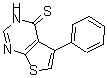 structure of CAS# 182198-89-6, 5-Phenyl-Thieno[2,3-d]Pyrimidine-4(3H)-Thione;5-Phenyl-4-Thieno[3,2-E]Pyrimidinethiolate;Zinc00244751