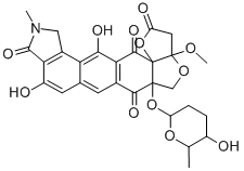 CAS#: 182234-02-2， 3,3a,11,12-Tetrahydro-9,13-Dihydroxy-3a-Methoxy-11-Methyl-5a-((Tetrahydro-5-Hydroxy-6-2H-Pyran-2-Yl)Oxy)-2H,5H-Furo(2'',3'':3',5')Furo(3',4':6,7)Naphth(2,3-e)Isoindole-2,6,10,14(5aH)-Tetrone